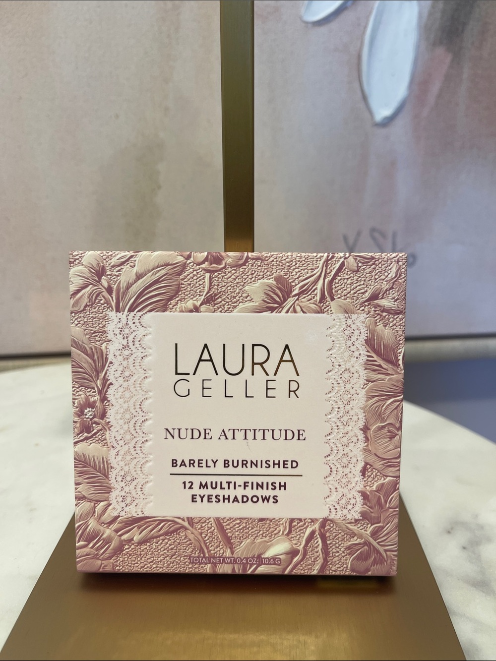 NIB Laura Geller Nude Attitude Eyeshadow Palette - Pink Floral Box